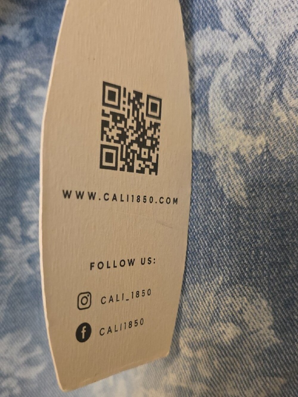 Cali 1850 NEW Floral Print Wide-Leg Jeans - Light Blue/White Flowers - Picture 5 of 7
